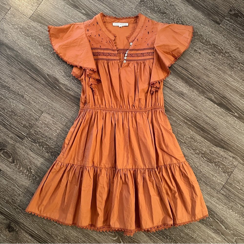 Secret Mission Valencia Bartolina Belted Cotton Poplin Minidress